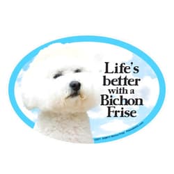 Prismatix Decal Dog Pet Magnets, Bichon Frise - Life's Better with a Bichon Frise - Strong Durable Car or Fridge Magnet Decal with Bright Colors, Great Gift for Dog Mom or Dad, 6 x 4 inches