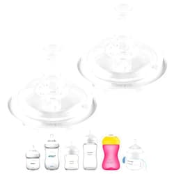 XUNICUTE Sippy Straw Cup Nipples for Philips Avent Natural Baby Bottles, My Grippy Spout Sippy Cup and Natural Trainer Sippy Cup, Soft 100% Silicone Sippy Spout Nipples, 8m+, 2 Count
