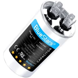 BlueStars Premium 20 MFD uf ± 5% MFD 370 V VAC or 440 Volt Multi-Purpose Motor Run Round Capacitor by Blue Stars - Compatible for Air Conditioner or Heat Pump Condenser - PACK of 1
