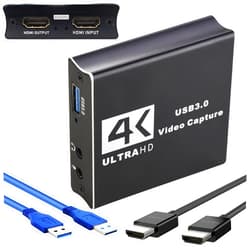 YOTOCAP 4K 60fps HDMI2.0b USB3.0 UVC3.0 Game Video Capture Card, Loop HDMI 4Kp60 & MIC+Audio, Broadcast Live Stream and Record Grabber Converter YT-W90