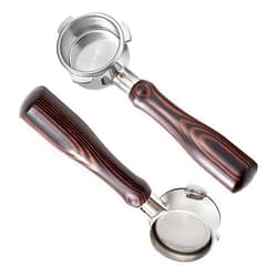IKAPE Coffee Products, 54mm Bottomless Naked Portafilter Compatible with 54mm Breville Barista Series BES870/878/880 Machine & Solis Barista Machines (Included 16g Capacity Filter Basket)