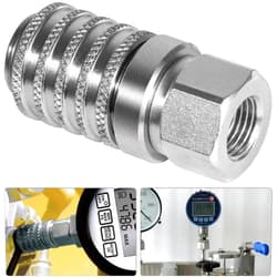 Bonbo PD242 Series PD Steel Hydraulic Test Port and Diagnostic Equipment Quick Connect Coupler with Female Pipe Thread, 1/8
