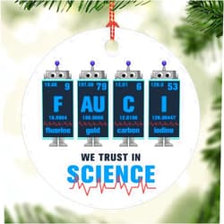 WengBeauty Fauci We Trust in Science Ornament in Fauci We Trust Oenament Dr Fauci Ornament Quarantine Christmas Christmas 2021 Ornament