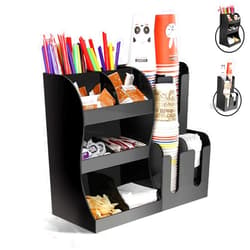Wildboo Cup and Lid Dispenser, Countertop Coffee Station Organizer, Cup Holder Coffee Condiment and Accessories Organizer, Condiment Organizer for Lids, Coffee Cups