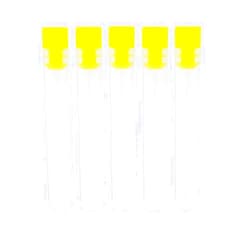 KANGJIAN Test Tubes Plastic (PP) with Yellow Caps, 11.4 X 76 mm 25 Pack
