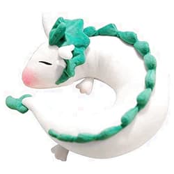 Akebrog Anime Cute White Dragon Neck Pillow U-Shaped Travel Pillow Doll Plush Toy Dragon Neck Pillow, Soft Plush Dragon Stuffed Doll Japanese Animation Pillow Neck U-Shape…