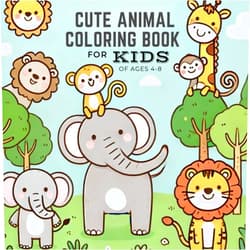 By Leo WildPaw (Author) Cute Animal Coloring Book For Kids Of Ages 4 - 8:: 54 Creative Animal Coloring Designs For Wonderful Children(A Fun Filled Adventure.)