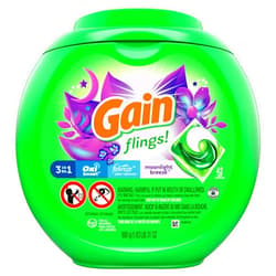 Gain flings! Liquid Laundry Detergent Pacs, Moonlight Breeze, 42 Count