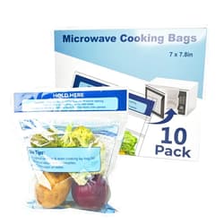 TMEDW 10 Pack Steam Cooking Bags, Steam Food Storage Bags, Microwave Steamer Bags for Vegetables, Seafood and Meat, Microwave and Freezer Safe