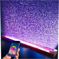 POZANKI Smart App-Controlled LED Aquarium Light with 16 Million Colors, 12 Dynamic Effects, Fish Tank Light with Nano Air Bubble for Aquarium Bubbler Decorations, Submersible Fish Tank Accessories - 9.3''