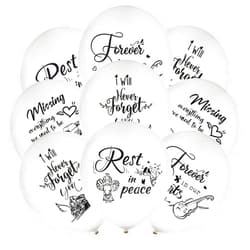 XLSXEXCL 60 Pcs Memorial Balloons White Funeral Balloons White Latex Balloons 12 in with 3 Roll White Balloon Ribbon for Funeral Decoration