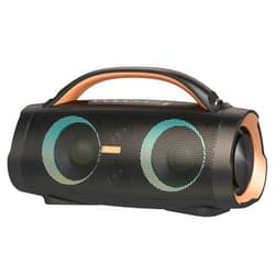 DOSS Extreme Boom+ Loud Bluetooth Speaker with 100W Stereo Sound, Extra Bass, 20H Playtime, Party-Sync Led Lights, Built-in Power Bank, IPX6 Waterproof Outdoor Speaker for Camping, Travel-Copper Gold