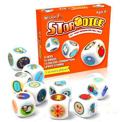 OPTSPTOY Story Dice Set, 9 Colorful Storytelling Cubes for Early Education, 54 Images Iconic Storytelling Game Dice, Language Expression/Imagination, Family Union/Party/Gifts for Kids/Adults (Orange)