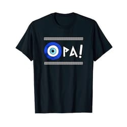 The Greek Key Merch Soulz Opa Expression Greek Evil Eye Design Greek Key Print Opa T-Shirt