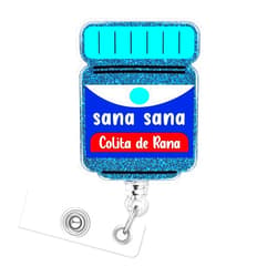 Bedocia Cute Nurse Badge Reels Retractable Pharmacy Pharmacist, Blue Glitter Name Tag Badge Holder for Nurse LPN RN Medical Assistant