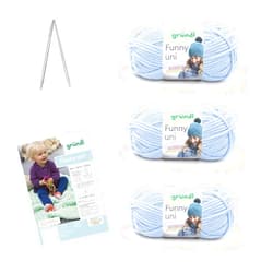 Gründl 3442 SB LCD Complete Cross Stitch Kit Funny Cotton Pastel Blue Polyester 29 x 19 x 8 cm