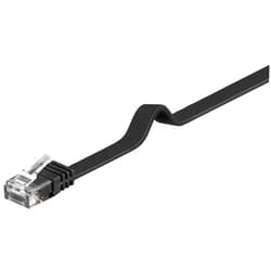 PremiumCord Flat Network Cable, Ethernet, LAN & Patch Cable, Cat6, UTP, Fast Flexible & Robust RJ45 Cable, 1 Gbit/S, AWG30/7, Copper Cable, 100% Cu, Black, 5 m