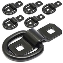 VEEBELL D Ring Tie Down Anchors 3/8” Heavy Duty 6,000 lbs Truck Tie Downs Rings for Loads on Trailers RV Pickup Cargo Camper Control, Tie Down Motorcycle, ATV Surface Mount Bracket Anchor Point (Black)