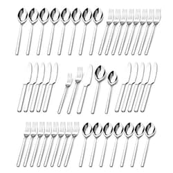 KINGSTONE Silverware Sets, 60 Piece Flatware Set for 12, 18/10 Stainless Steel Cutlery Set Mirror Polished Modern Design Dishwasher Safe