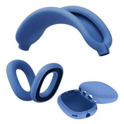 TUCANA Silicon Cases Compatible for AirPods Max, Overhead Cover + Earcup Cover + Ear Pad Cover (Blue)