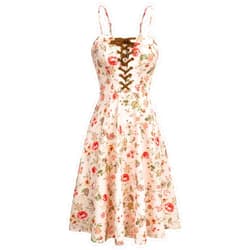 Scarlet Darkness Women's Floral Summer Dress 2024 Vintage Sundress with Pockets