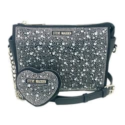 Cool Planet by Steve Madden Steve Madden Women’s Blexi Stone Crossbody Bag with Pouch (Black/Silver)