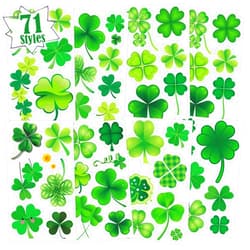 Partywind St Patrick's Day Shamrock Temporary Tattoos, Saint Patrick's Day Shamrock Decorations Accessories for Irish/Green Day Party Supplies Favors, St Pattys Day Clover Decor (10 Sheets)