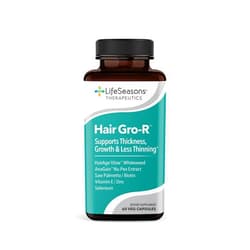 LifeSeasons Hair Gro-R - Clinically Studied Ingredients - Support Thickness Growth & Less Thinning - Reduce Hair Loss & Encourage Regrowth - Biotin Zinc Selenium & AnaGain Nu Pea Extract - 60 Capsules