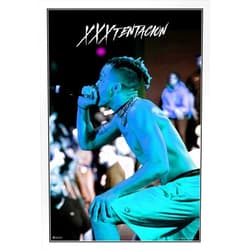 Poster Foundry XXXtentacion Poster Concert Blue XXXtentacion Merch Bad Vibes Forever XXX 17 Album Art Skins Trap Music Aesthetic XXXtenations Merch XXtentacion Tapestry Rapper White Wood Framed Wall Art 14x20