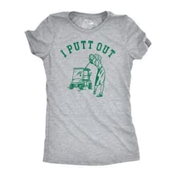 Crazy Dog T-Shirts Womens Funny T Shirts I Putt Out Sarcastic Golfing Graphic Tee for Ladies