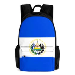 WUXEKZO Daypack Backpack Anti-Theft Multipurpose Large Capacity Carry On Bag - El Salvador Flag Art Traveling & Camping Backpack With Side Pockets