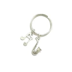 ZAMASS Musical Hanging Ornament Fashion Musical Notes Keychain Handmade DIY Saxophone Key Rings Backpack Charms