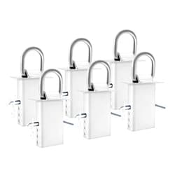 SALUINOKI 6Pack Trailer D Ring Stake Pocket Utility Car Trailer Accessories Trailer Tie Down D Ring Pocket Hook Silver
