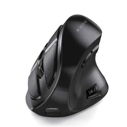 Seenda Ergonomic Mouse, seenda Wireless Vertical Mouse - Rechargeable Optical Mice for Multi-Purpose (Bluetooth 5.0 + Bluetooth 3.0 + USB Connection) Compatible Apple Mac and Windows Computers - Black