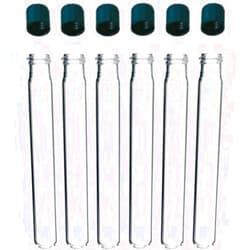 SEOH 6 Pack - 5-inch, 16x125mm Pyrex Glass Test Tubes with Screw Caps