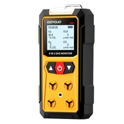 GOYOJO Gas Leak Detector 4-in-1 (H2S, EX, O2, CO) - Reliable Home and Workplace Safety Monitor with Precise Detection - Rechargeable, Rugged Build, Instant Alerts - Temperature Range: 14°F to 131°F