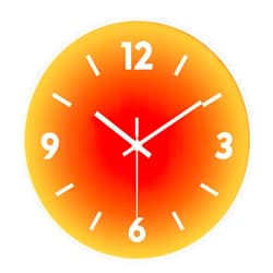 YTAONS 12 in Modern Wall Clock, Silent Glass Clock, Decorative Wall Clocks for Living Room Kitchen Office Bedroom (Orange)