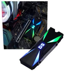 DS leddess DS M2 SSD Heat Sink with 3PIN LED ARGB Header, Thermal Silicone pad for NGFF NVME 2280 M.2 PCIE, NVMe SSD or M.2 SATA SSD, Compatible with Aura or Mystic (M Series)