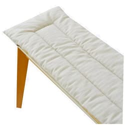 YUURO Outdoor Indoor Long Rectangle Bench Cushion with Ties,2 3Seater Chair Seat Cushion Metal Wooden Furniture Cushion,Cotton Garden Swing Loveseat Cushion (Beige,12x24inch)