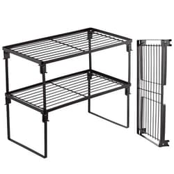 Tomorotec [2 Pack] Stackable Kitchen Storage Shelf Rack, Foldable Spice Rack Cabinet Organization Storage Shelves, Kitchen Shelves, Kitchen Counter & Cabinet Shelf Organizer,