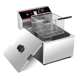 Giantex 1700W Commercial Deep Fryer, 6.4QT Stainless Steel Electric Deep Fryer with Removable Basket, Oil container and Temperature Control for French Fries Turkey Chicken Restaurant Home Kitchen