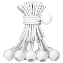 ZHOUBIN 9 Inch White Bungee Cords with Ball, Tarp Tie Down Cord, 10 Pcs