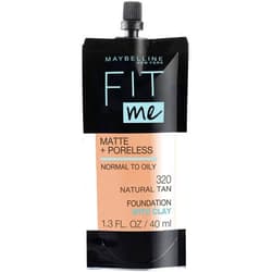 Maybelline New York Fit Me Matte + Poreless Liquid Foundation, Pouch Format, 320 Natural Tan, 1.3 Ounce