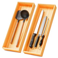 Lochantie Long Bamboo Kitchen Drawer Organizer Boxes – 17