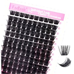 FADLASH Cluster Lashes D Curl Wispy Individual Lashes DIY Eyelash Extension Natural Look Reusable Fluffy Cluster Eyelash Extensions Self Application at Home (200D-0.07D-12-18MIX)