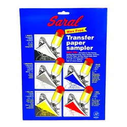 Saral Paper Corp Wax Free Transfer Tracking Paper Sampler Pack - One 8.5 Inches x 11 Inches Sheet for Each Color (Red, Blue, Yellow, White, Graphite)