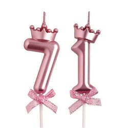 AOOLADA 71st Birthday Candles, Rose Gold 71 Year Old Number Birthday Candles, Happy Birthday Party Decorations Cake Topper Gifts for Men Women