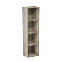 Furinno Luder Bookcase / Book / Storage, 4-Tier Cube, French Oak