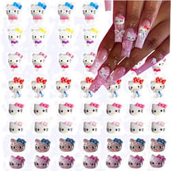 JinPren 3D Cute Nail Charms Cute Nail Charms Decoration Kawaii Nail Rhinestones for Acrylic Nails Flatback Glitter Design Nail Jewelry Charms Cartoon Nail Supplies for DIY Craft Phone Case Decoration