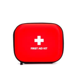 Jipemtra EVA Hard Red Medical Bag - Round, Emergency Responder, Camping, Outdoors (6.8x5.3x2.2 Inches)